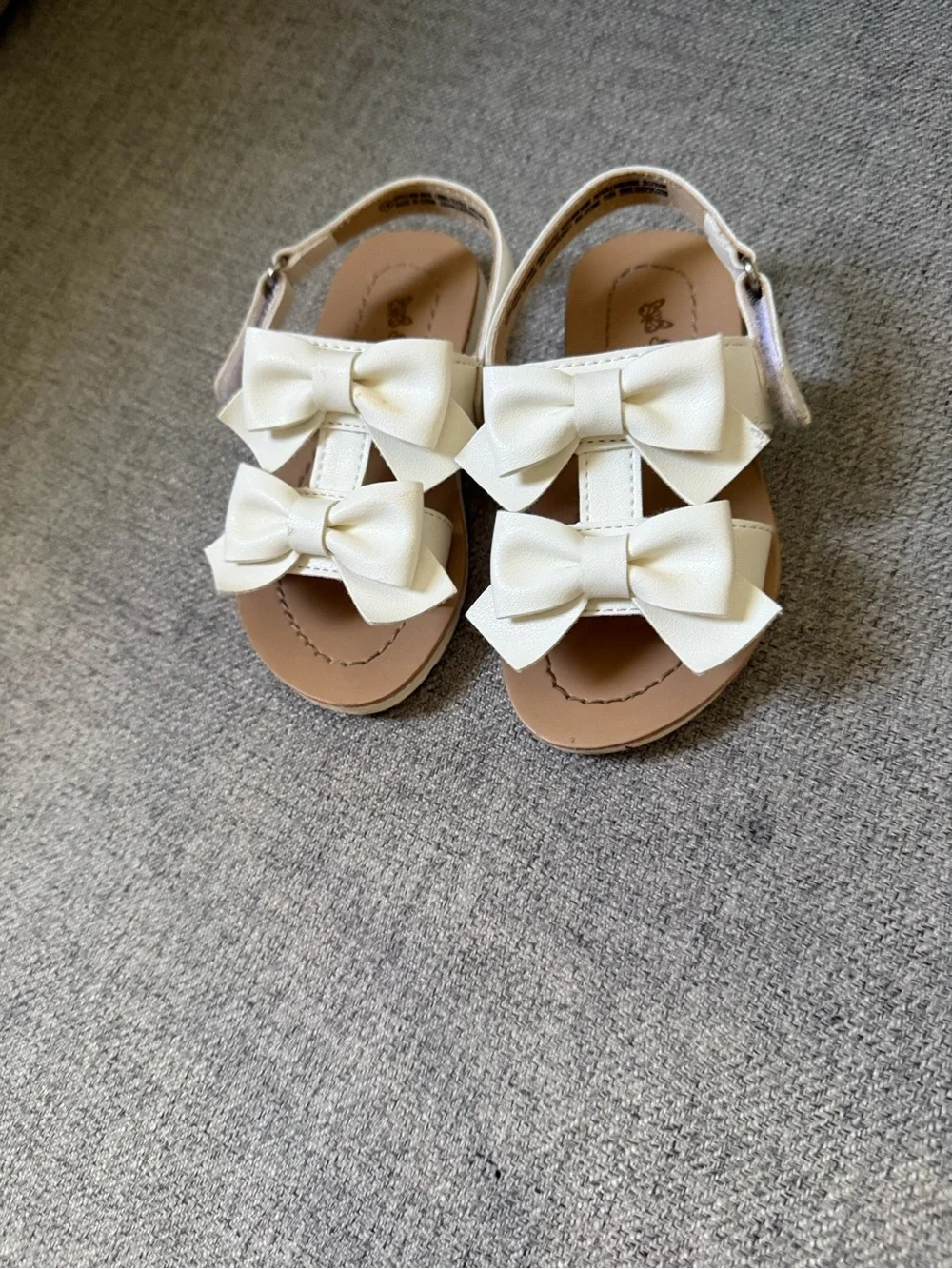 Self Esteem Cream Bow Toddler Sandals